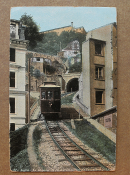 Ansichtskarte AK Lyon 1905-1915 chemin de fer cremailliere de Fourvieres Seilbahn Bergbahn Tram Tunnel Häuser Ortsansicht Frankreich France 69M Metropole de Lyon
